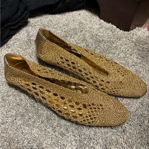 Nina Gold Mesh Flats